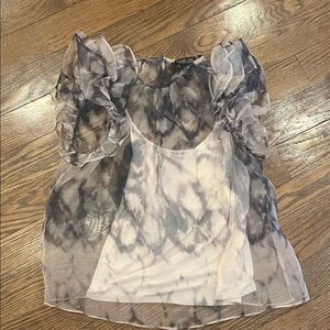 Rachel Zoe S Sheer Ruffle Sleeve Top